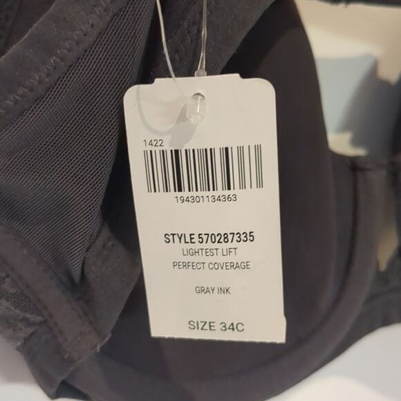 Chantelle Bra Geo Lace Balconette Bra 32 C, Navy Lace Light Padding is - Picture 8 of 11